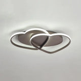 Romantic Double Heart Flush Mount Ceiling Lamp In Brown Perfect For Study Rooms