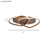 Romantic Double Heart Flush Mount Ceiling Lamp In Brown – Perfect For Study Rooms