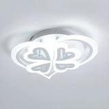 Romantic Heart Ceiling Light - Acrylic Flush Mount In White For Adult & Child Bedroom