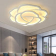 Romantic Led Flush Mount Acrylic White Rose Ceiling Light 16.5/20.5 Inches Wide / 16.5’