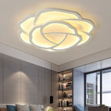 Romantic Led Flush Mount Acrylic White Rose Ceiling Light 16.5/20.5 Inches Wide / 16.5’