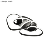 Romantic Loving Heart Flush Ceiling Light – Modern Metal Led Mount In Warm Or White