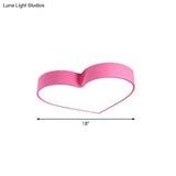 Romantic Loving Heart Flush Mount Ceiling Light - Acrylic Cartoon Design Led Ideal For Bedrooms