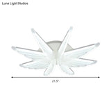 Romantic White Wing Flush Led Ceiling Lamp For Baby Room