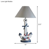 Rosanna - Fabric Task Lighting Kids Desk Lamp Conical Shape Single Bulb White