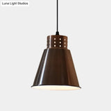 Rose Gold Farmhouse Pendant Light With Cone/Dome/Flared Shade For Restaurants