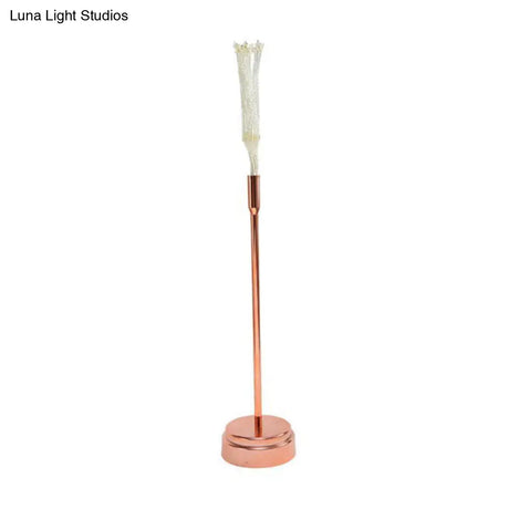 Rose Gold Firework Battery Table Lamp - Modern Led Nightstand Lighting For Girls Bedroom