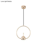 Rose Gold Led Pendant Light With Minimalist Design And Acrylic Dome Shade -