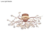 Rose Gold Metallic Branch Ceiling Lamp - Stunning Semi Flush Dining Room Light