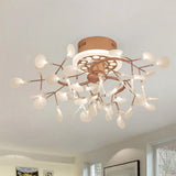 Rose Gold Metallic Branch Ceiling Lamp - Stunning Semi Flush Dining Room Light 48 /