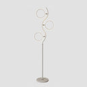 Rotatable 3-Head Led Floor Lamp - Artistic Metal Ring Shape For Bedroom White