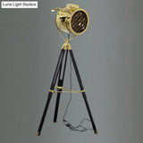 Rotatable Cylinder Metal Shade Floor Light - Tripod Design Industrial Style 1-Light Indoor Standing