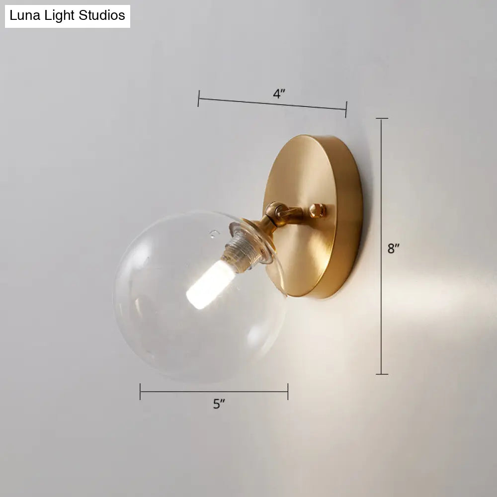 Rotatable Glass Wall Sconce - Small And Stylish Postmodern Brass Light