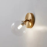 Rotatable Glass Wall Sconce - Small And Stylish Postmodern Brass Light / Globe