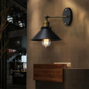 Rotatable Industrial Conical Sconce Wall Light In Antique Brass/Brass Brass