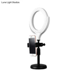 Rotatable Led Round Mirror Light With Usb Port- Modernist Metallic Flush Lighting White