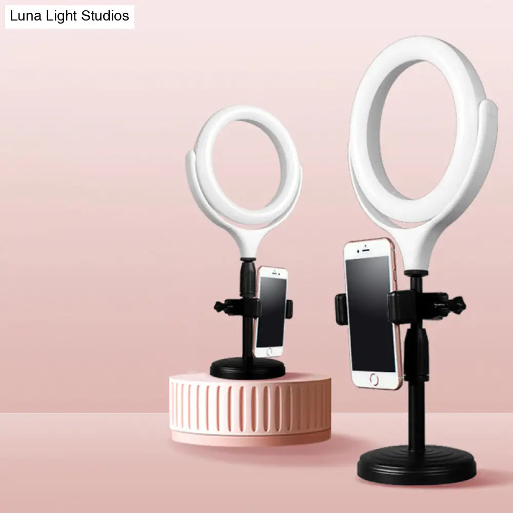Rotatable Led Round Mirror Light With Usb Port- Modernist Metallic Flush Lighting White