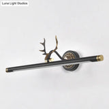 Rotatable Led Tube Vanity Light With Rustic Antler Design - Perfect For Bathroom