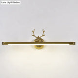 Rotatable Led Tube Vanity Light With Rustic Antler Design - Perfect For Bathroom