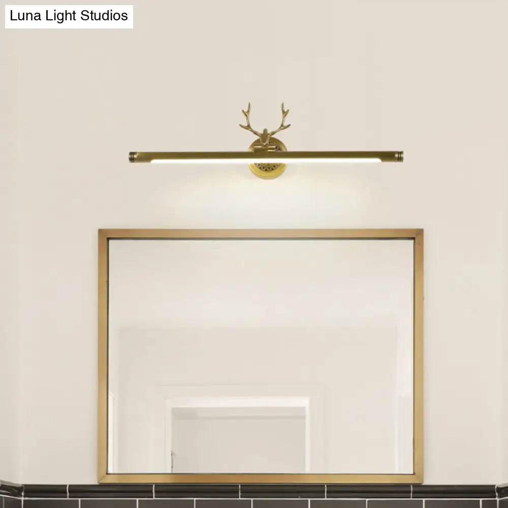 Rotatable Led Tube Vanity Light With Rustic Antler Design - Perfect For Bathroom