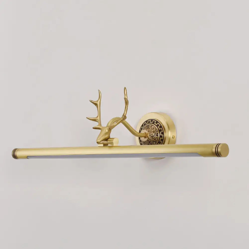 Rotatable Led Tube Vanity Light With Rustic Antler Design - Perfect For Bathroom