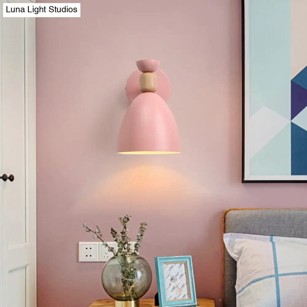 Rotatable Macaron Dome Metal Wall Sconce Light With 1 Head For Restaurant Stairs