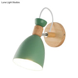 Rotatable Macaron Dome Metal Wall Sconce Light With 1 Head For Restaurant Stairs