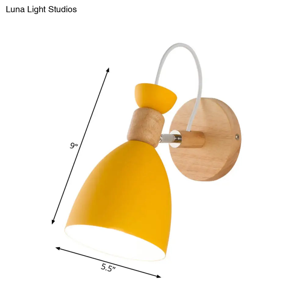 Rotatable Macaron Dome Metal Wall Sconce Light With 1 Head For Restaurant Stairs
