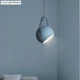 Rotatable Macaron Loft Metal Pendant Light For Living Room - 1 Head Globe Hanging Design