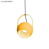 Rotatable Macaron Loft Metal Pendant Light For Living Room - 1 Head Globe Hanging Design
