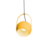 Rotatable Macaron Loft Metal Pendant Light For Living Room - 1 Head Globe Hanging Design Yellow