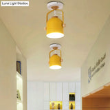 Rotatable Macaron Loft Metallic Ceiling Lamp With Cup Shade - Perfect For Bathrooms