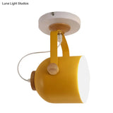 Rotatable Macaron Loft Metallic Ceiling Lamp With Cup Shade - Perfect For Bathrooms