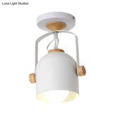 Rotatable Macaron Loft Metallic Ceiling Lamp With Cup Shade - Perfect For Bathrooms