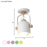 Rotatable Macaron Loft Metallic Ceiling Lamp With Cup Shade - Perfect For Bathrooms