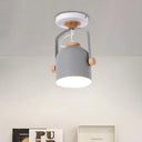 Rotatable Macaron Loft Metallic Ceiling Lamp With Cup Shade - Perfect For Bathrooms Grey