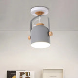 Rotatable Macaron Loft Metallic Ceiling Lamp With Cup Shade - Perfect For Bathrooms Grey
