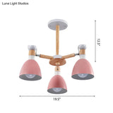 Rotatable Metal Bowl Chandelier - Kindergarten Macaron Hanging Light