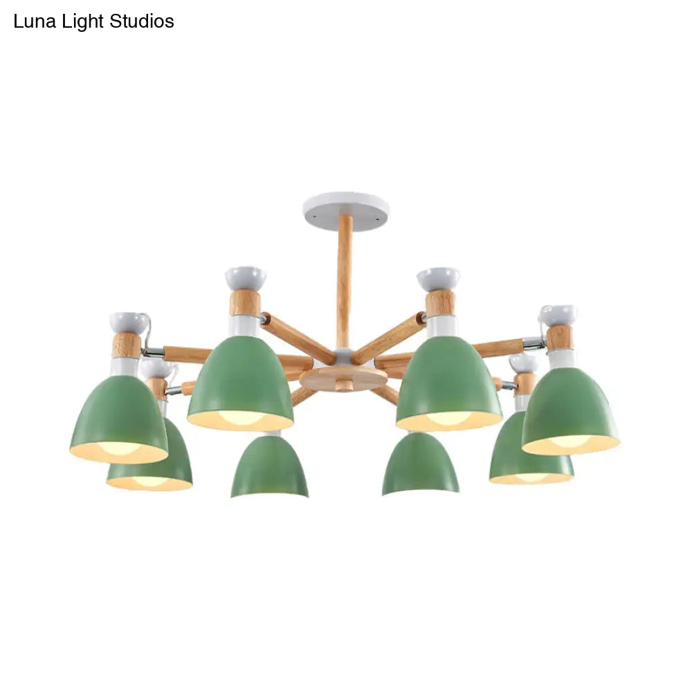 Rotatable Metal Bowl Chandelier - Kindergarten Macaron Hanging Light