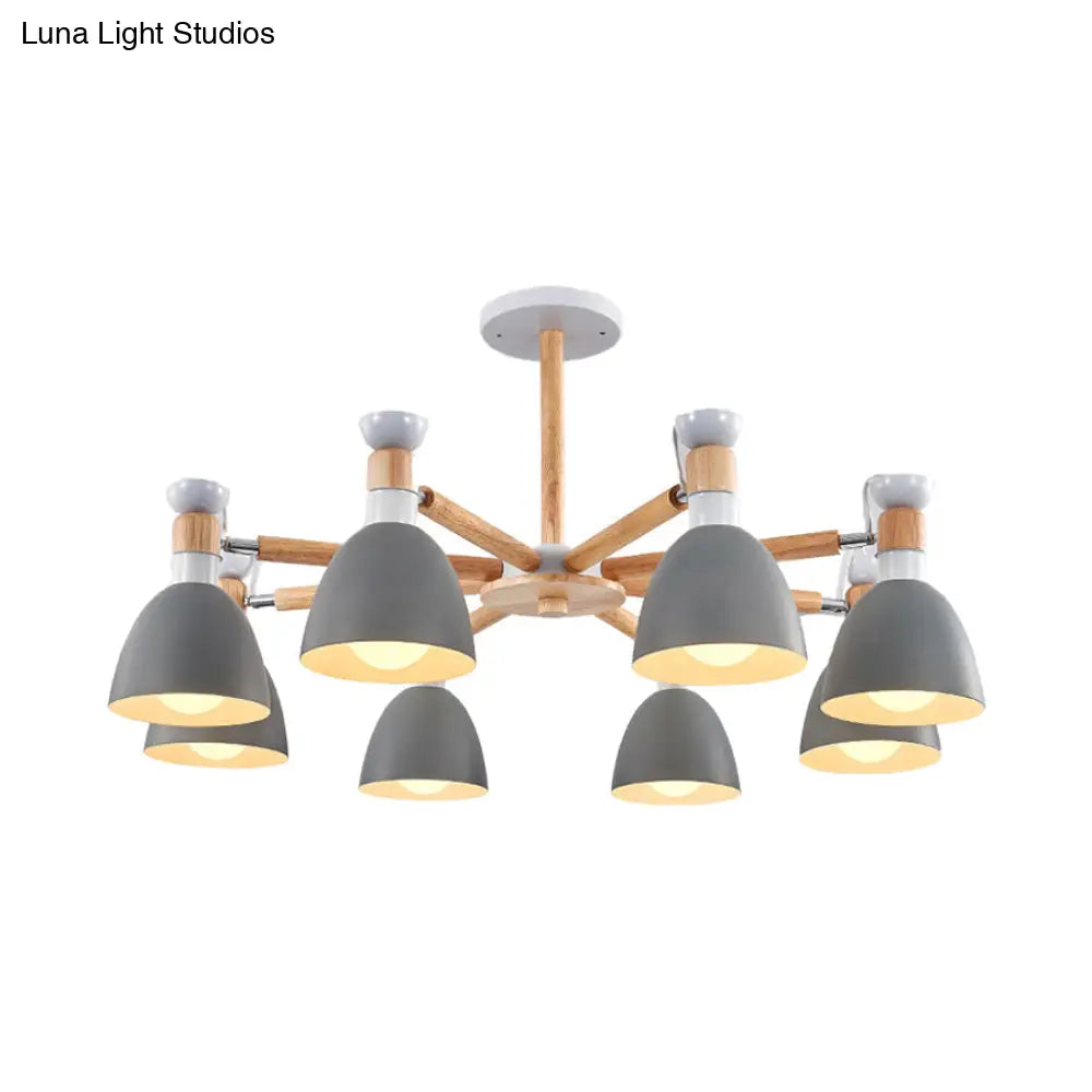 Rotatable Metal Bowl Chandelier - Kindergarten Macaron Hanging Light
