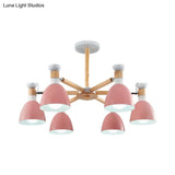 Rotatable Metal Bowl Chandelier - Kindergarten Macaron Hanging Light