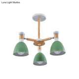 Rotatable Metal Bowl Chandelier - Kindergarten Macaron Hanging Light