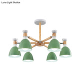 Rotatable Metal Bowl Chandelier - Kindergarten Macaron Hanging Light