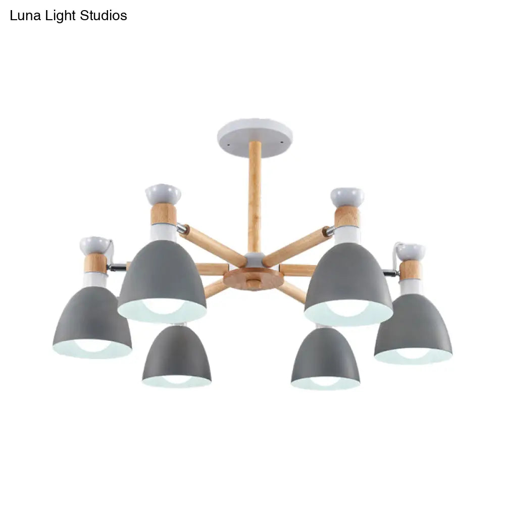 Rotatable Metal Bowl Chandelier - Kindergarten Macaron Hanging Light