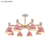 Rotatable Metal Bowl Chandelier - Kindergarten Macaron Hanging Light