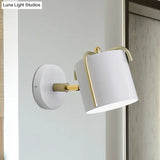 Rotatable Metal Cylinder Wall Light - Modern Macaron Loft Sconce For Bedroom Mirror