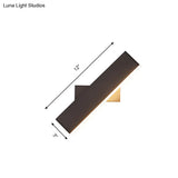 Rotatable Metal Rectangular Sconce Led Wall Lamp For Bedside Contemporary Lighting In Coffee/White
