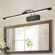 Rotatable Metal Tubular Led Vanity Sconce - Simple Style Wall Mount Lighting For Bath Black / 18
