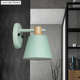 Rotatable Nordic Bucket Wall Lamp - 1 Light Fabric Lighting For Childs Bedroom Or Stairwell