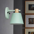 Rotatable Nordic Bucket Wall Lamp - 1 Light Fabric Lighting For Childs Bedroom Or Stairwell Blue
